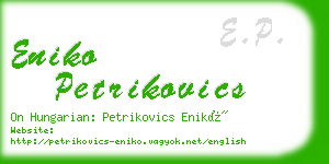 eniko petrikovics business card